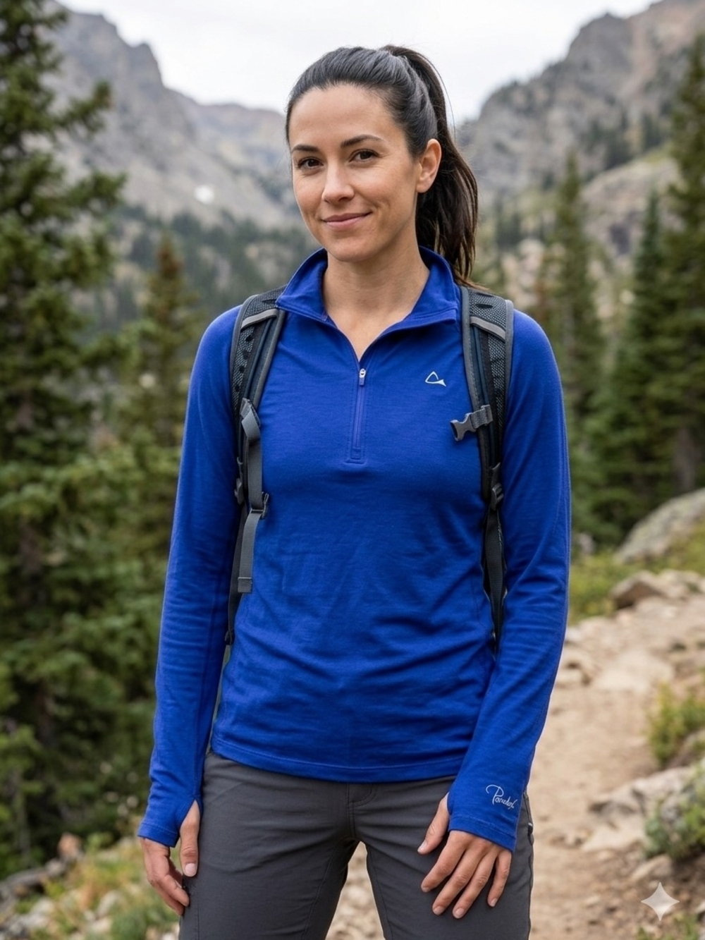 Paradox Women's Half-Zip Long Sleeve Top in Royal Blue